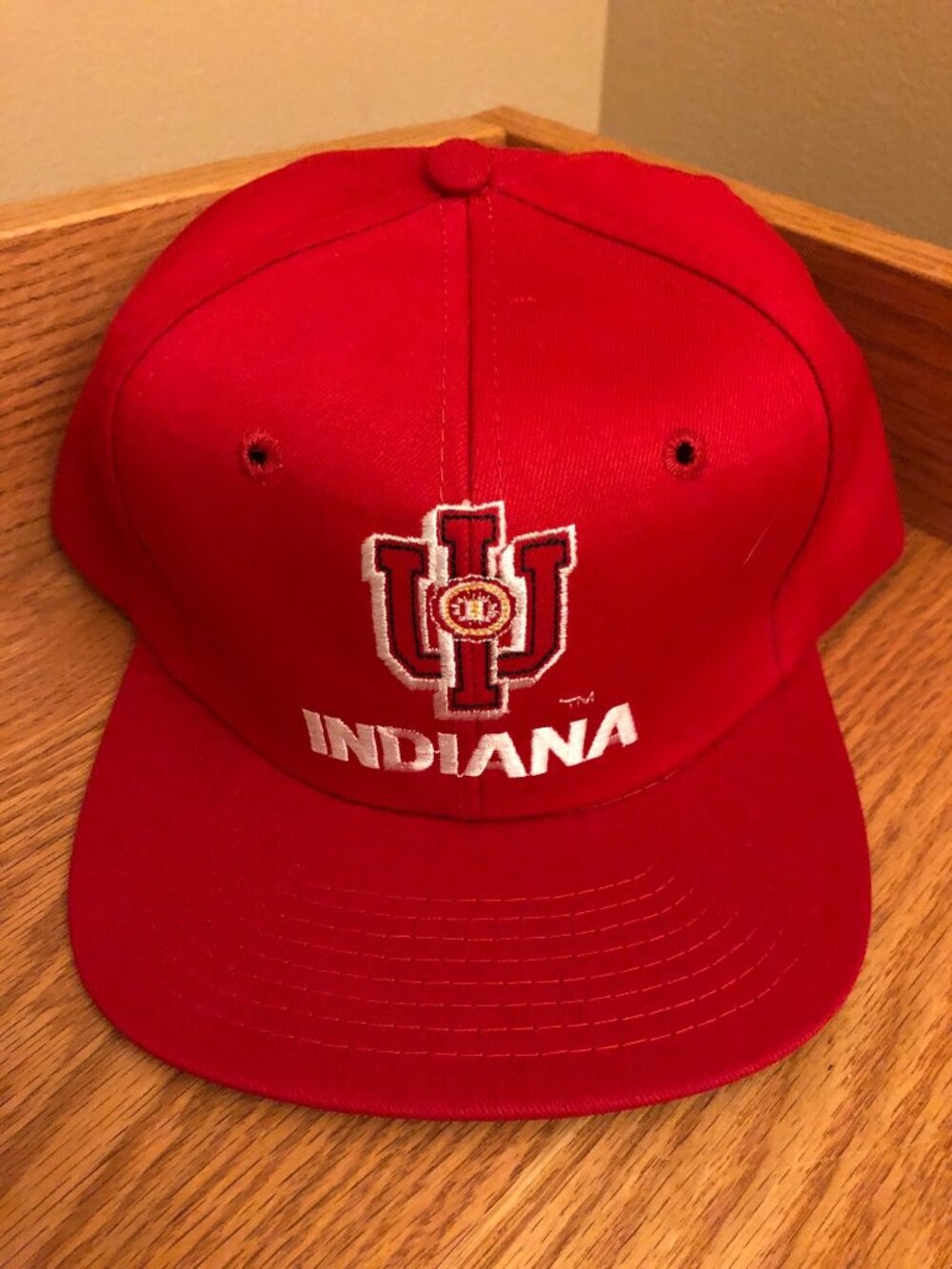 NOS Vintage Indiana University Red Snapback Hat Twins Enterprise (a82)